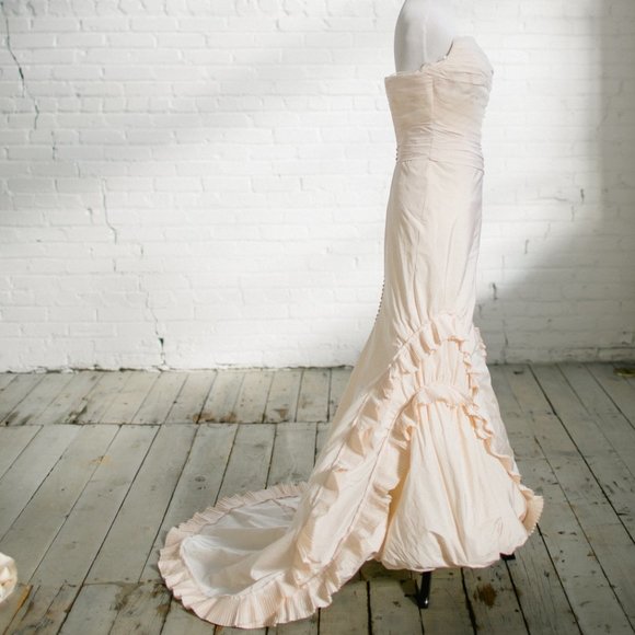 Vera Wang Couture Runway Gown Silk Taffeta Pink 2 - Picture 10 of 17